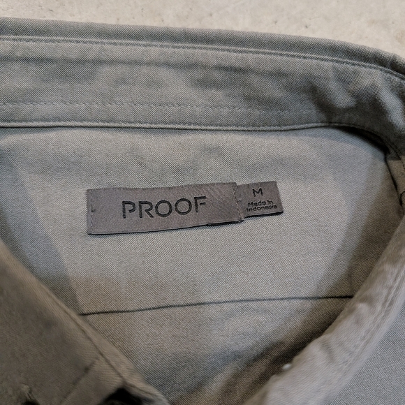 Proof Huckberry Button Up Shirt Mens M Gray Long Sleeve Casual - Picture 2 of 6